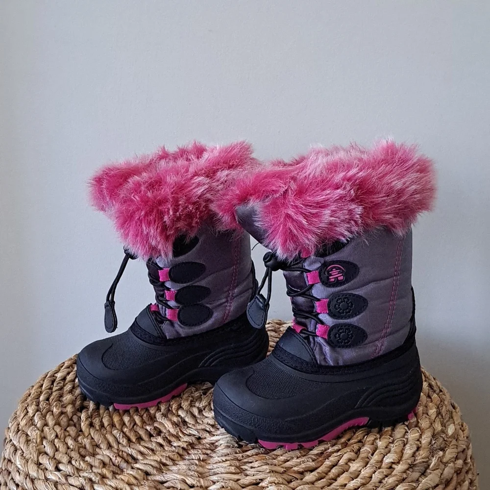 Kamik Toddler Girls Grey‎ Nylon Waterproof/Insulated Winter/Snow/Outdoor Boots 9